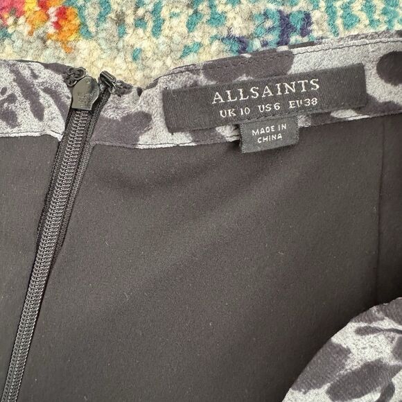 AllSaints Rhea Asymmetrical‎ Leopard Print Skirt Women's Size 6 - Picture 4 of 7